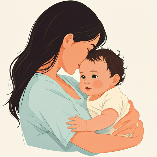 Mother holding infant